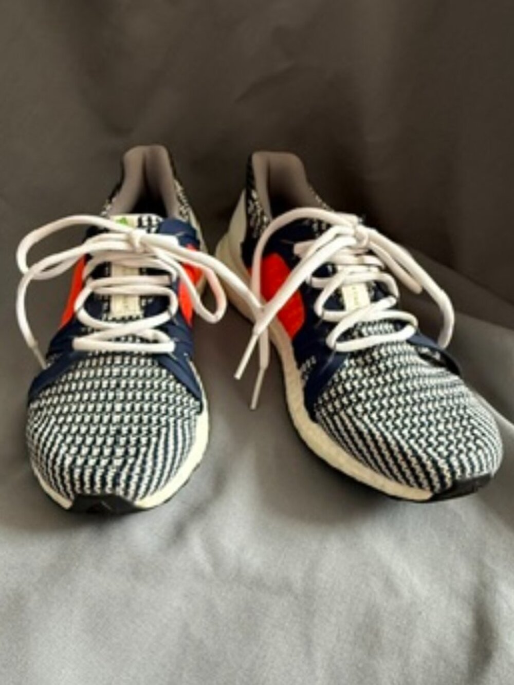 Adidas by Stella McCartney Ultraboost Knit Running Sneakers White Navy Orange